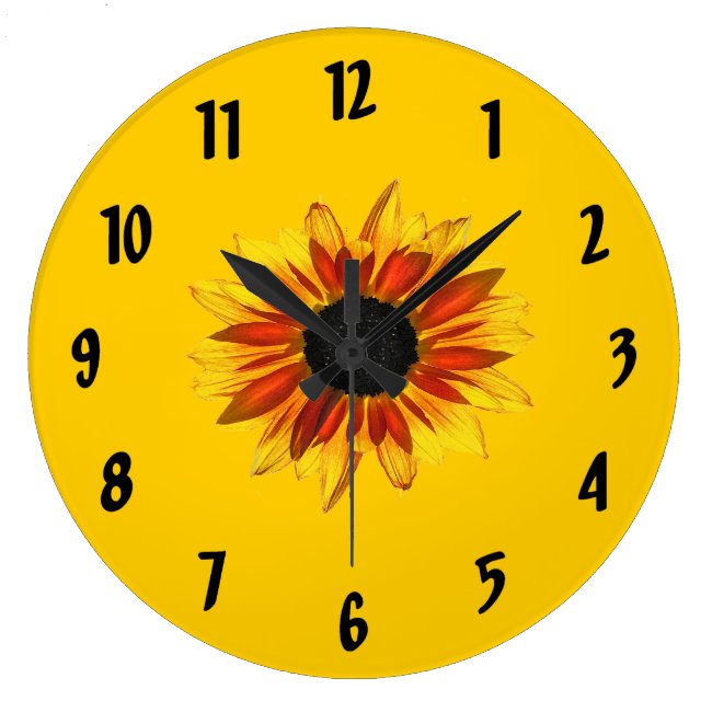 Red Yellow Sunflower for Ukraine Wall Clock