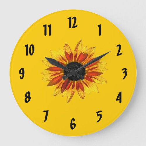Red Yellow Sunflower for Ukraine Wall Clock