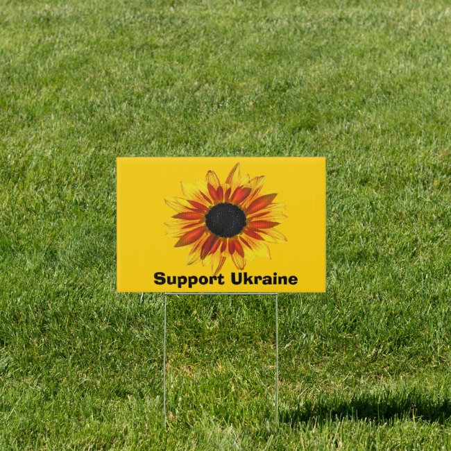 Red Yellow Sunflower for Ukraine Yard Sign