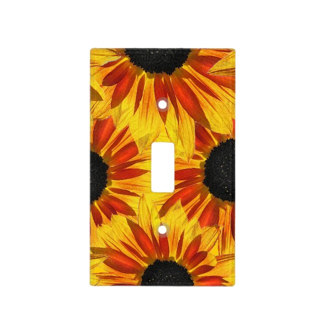 Red Yellow Sunflower Pattern Light Switch Cover