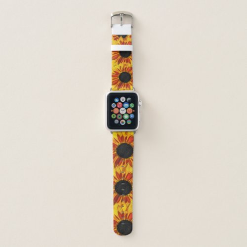 Red Yellow Sunflowers for Ukraine Apple Watch Band