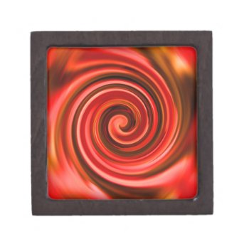 Red Yellow Swirls Abstract Art Gift Box by SmilinEyesTreasures at Zazzle
