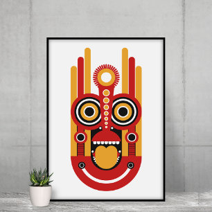 Red Yellow Tiki Canvas Print