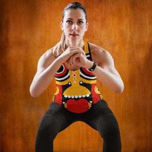 Red yellow tiki tank top