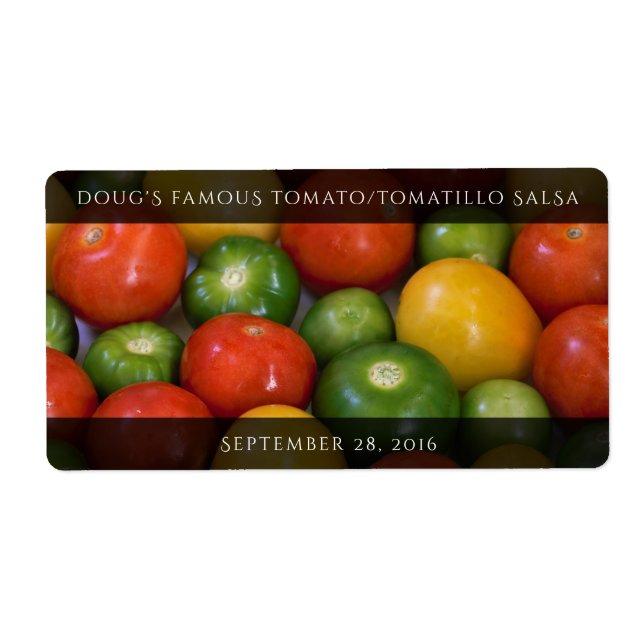Red Yellow Tomatoes and Green Tomatillos Label (Front)