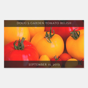 Red Yellow Tomatoes Food Art Vegetables Rectangular Sticker