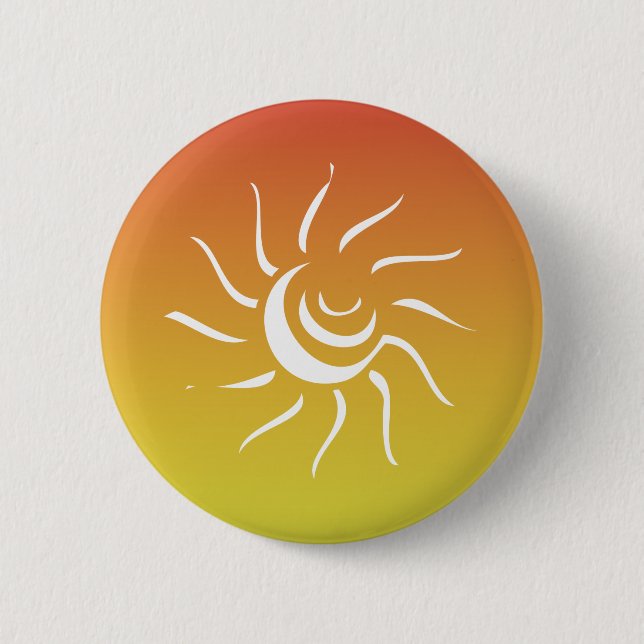 Red yellow tribal sun button (Front)