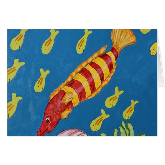 Red & Yellow Tropical Fish Cards (Front Horizontal)