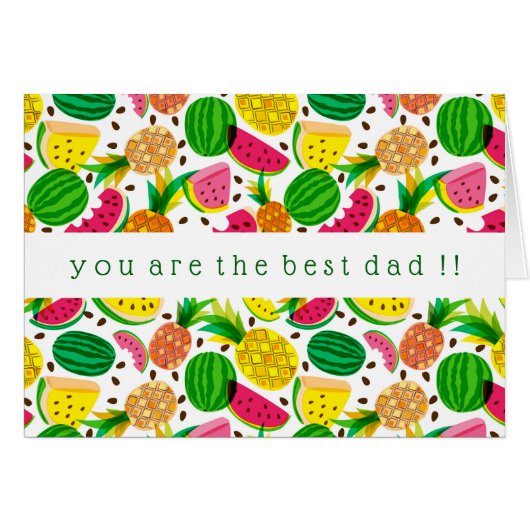Red & Yellow Tropical Fruit Pattern Cards (Front Horizontal)