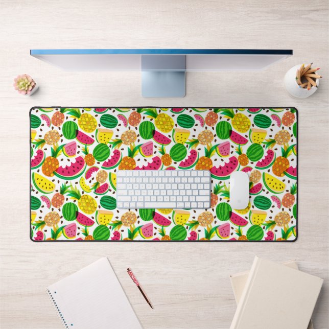 Red & Yellow Tropical Fruit Pattern Desk Mat (Office 1)