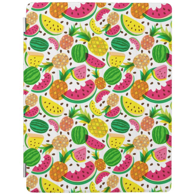Red & Yellow Tropical Fruit Pattern iPad Smart Cover (Front)