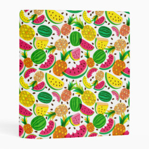 Red & Yellow Tropical Fruit Pattern Mini Binder