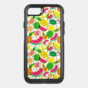 Red & Yellow Tropical Fruit Pattern OtterBox Commuter iPhone SE/8/7 Case