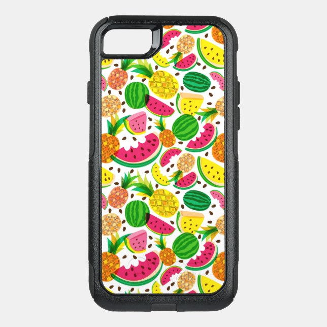 Red & Yellow Tropical Fruit Pattern Otterbox iPhone Case (Back)