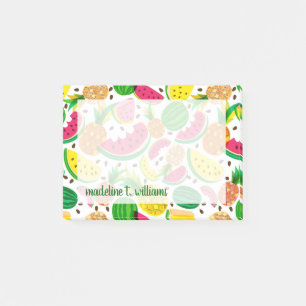 Red & Yellow Tropical Fruit Pattern Post-it Notes