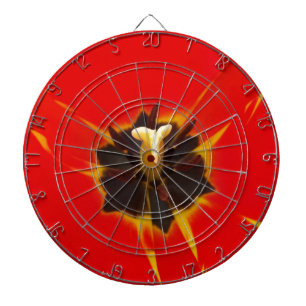 red yellow tulip dart board