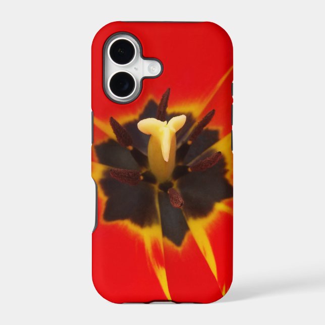 red yellow tulip iphone case (Back)