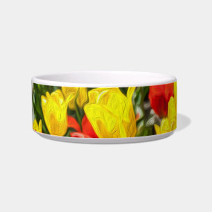 Red & Yellow Tulips Bowl