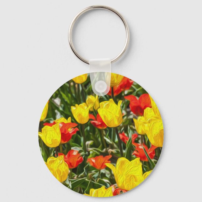 Red & Yellow Tulips Keychain (Front)