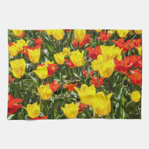 Red & Yellow Tulips Kitchen Towel