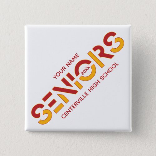 Red  Yellow Two_Color Seniors Sliced Letters Button