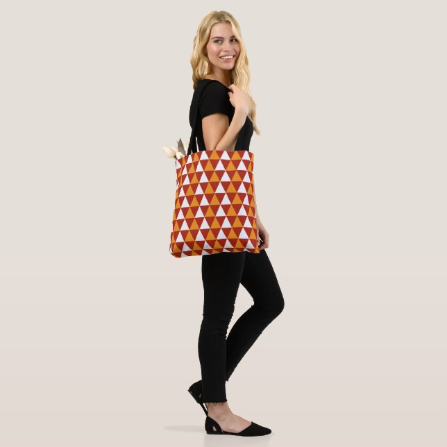 Red Yellow white triangles pattern  Tote Bag (On Model)