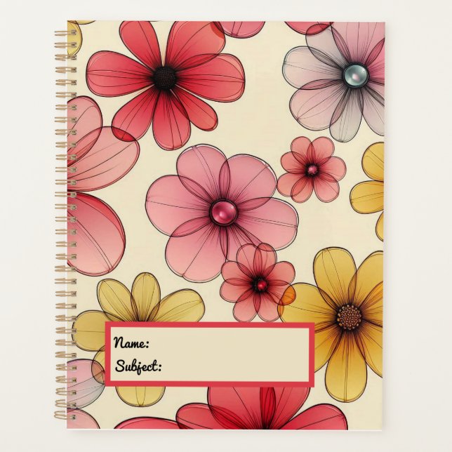 Red Yellow Wild Flowers Planner (Front)