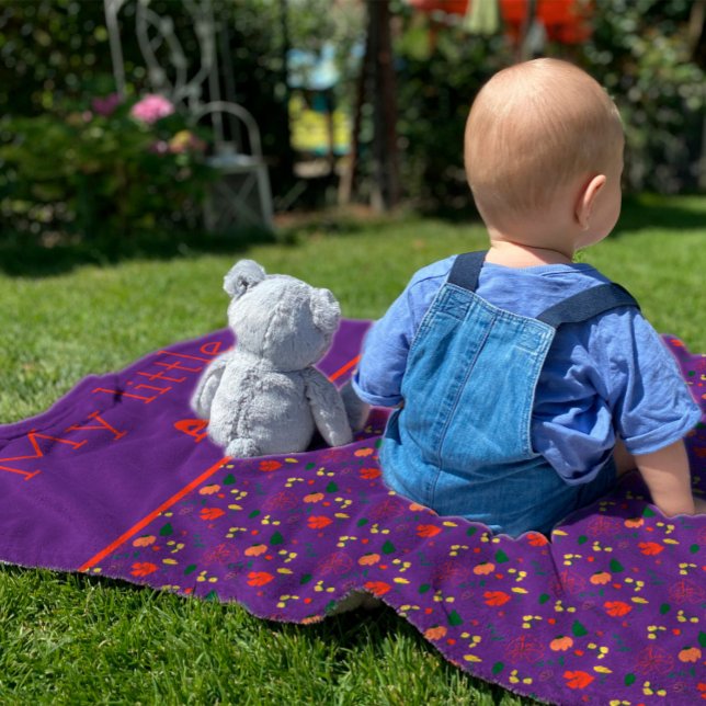 Red yellow wildflowers pattern girl baby blanket (Creator Uploaded)