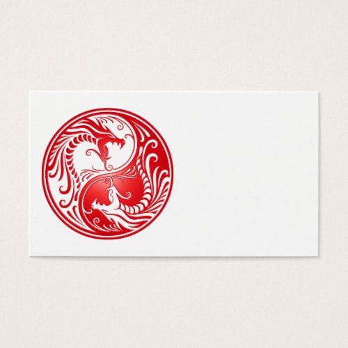 Red Yin Yang Dragons Business Card