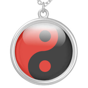 Red Yin Yang necklace