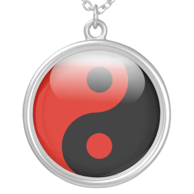 Red Yin Yang necklace (Front)