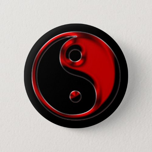 Red Yin Yang Pinback Button