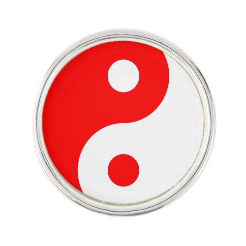 Red Yin Yang Symbol Pin