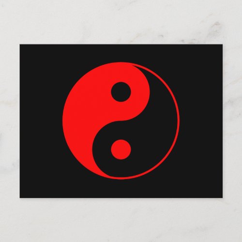 Red Yin Yang Symbol Postcard