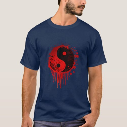 Red Yin Yang symbol  T_Shirt