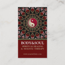 Red YinYang Eastern New Age Business Cards