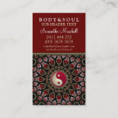 Red YinYang Eastern New Age Business Cards (Back)