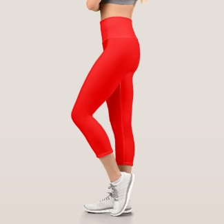Red Yoga  Capri Leggings for Women's