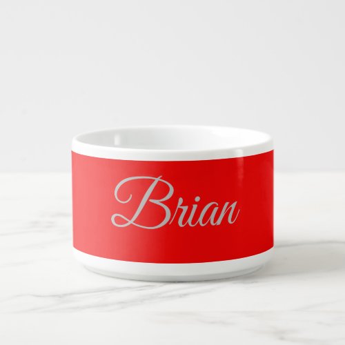 Red Your Name Minimalist Personal Modern Bowl