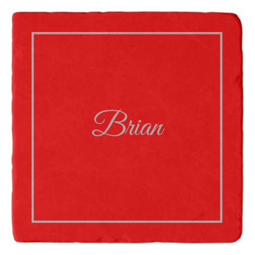 Red Your Name Minimalist Personal Modern Trivet