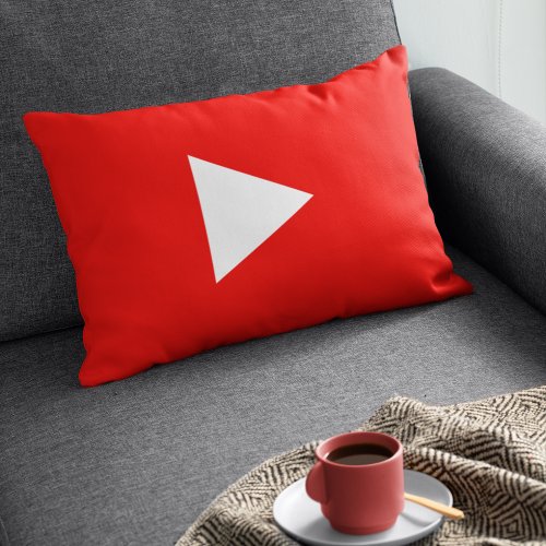 Red YouTube Play Button Accent Pillow