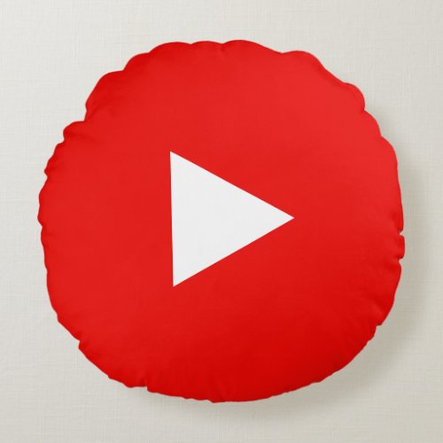 Red YouTube Play Button Round Pillow