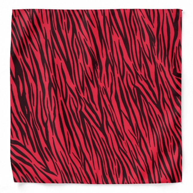 Red Zebra Animal Print Bandana (Front)