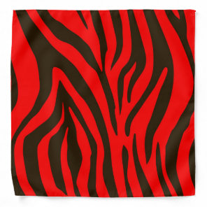 Red zebra animal print pattern bandana