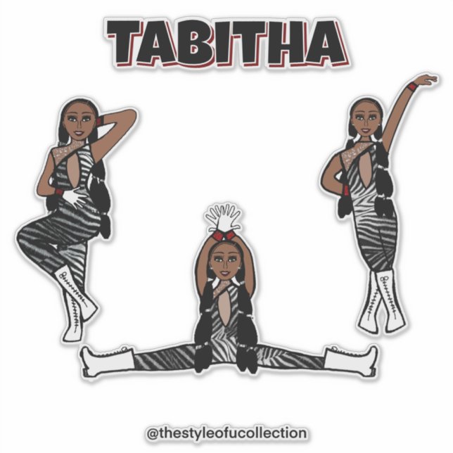 Red Zebra  Dancer #3 Sticker (Front)
