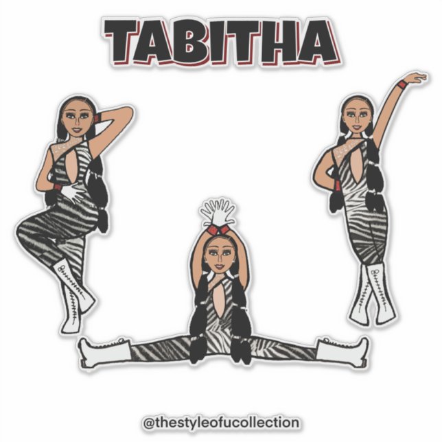 Red Zebra  Dancer #4 Sticker (Front)