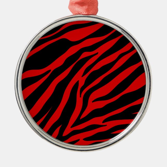 red zebra metal ornament (Front)