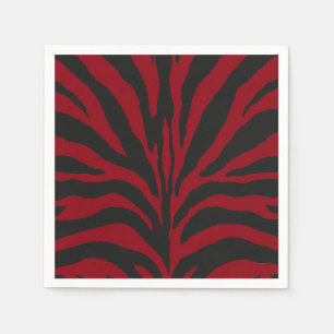 Red Zebra Paper Napkins