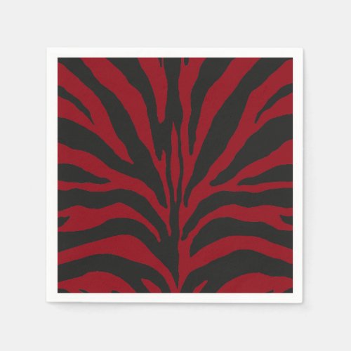 Red Zebra Paper Napkins