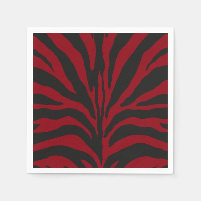 Red Zebra Paper Napkins (Front)